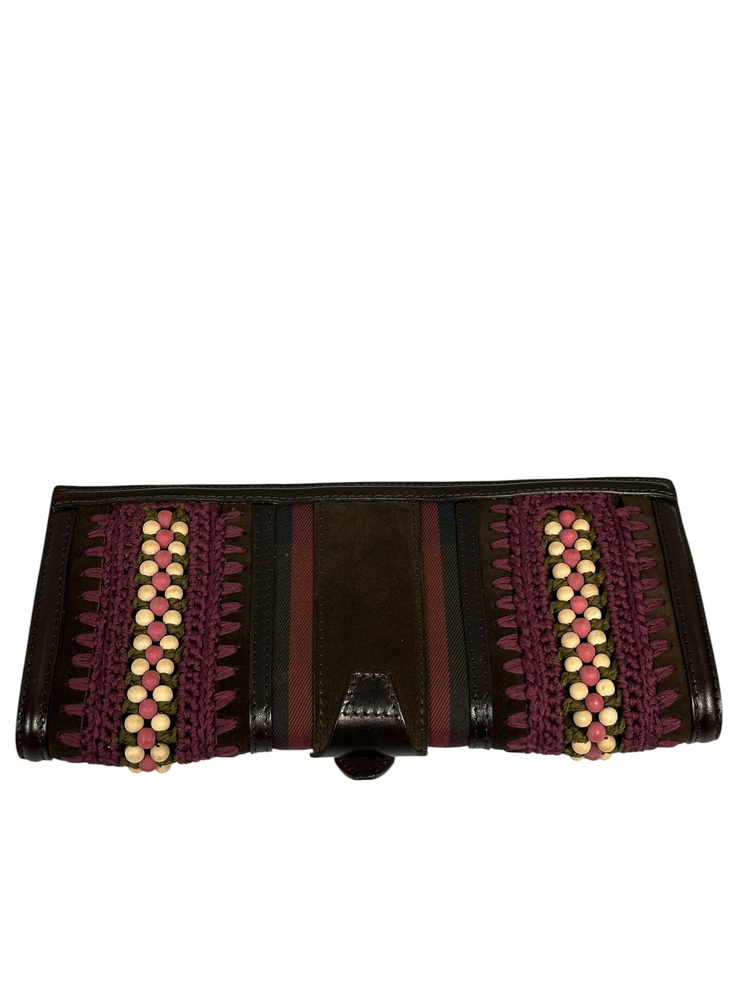 Clutch Luxury Designer By Burberry In Brown & Purple, Size:Medium
