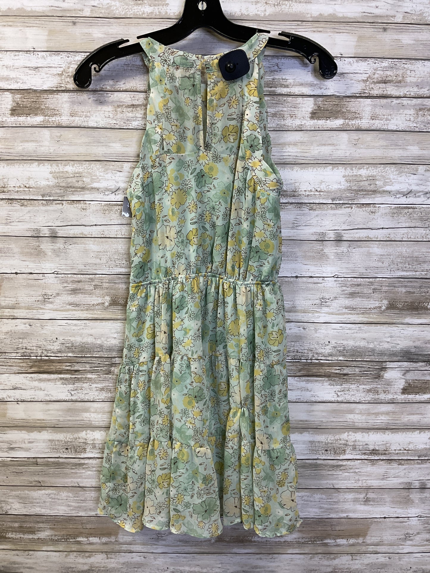 Dress Casual Short By Monteau In Green & Yellow, Size:Xs