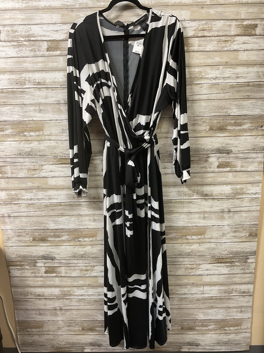 Dress Casual Maxi By Ashley Stewart In Black & White, Size:2X