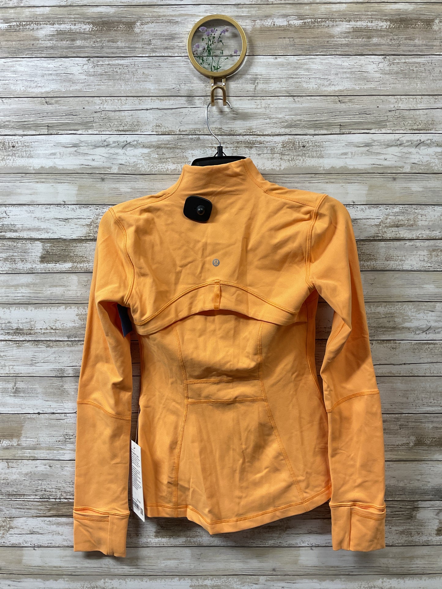 Athletic Jacket By Lululemon In Orange, Size:4