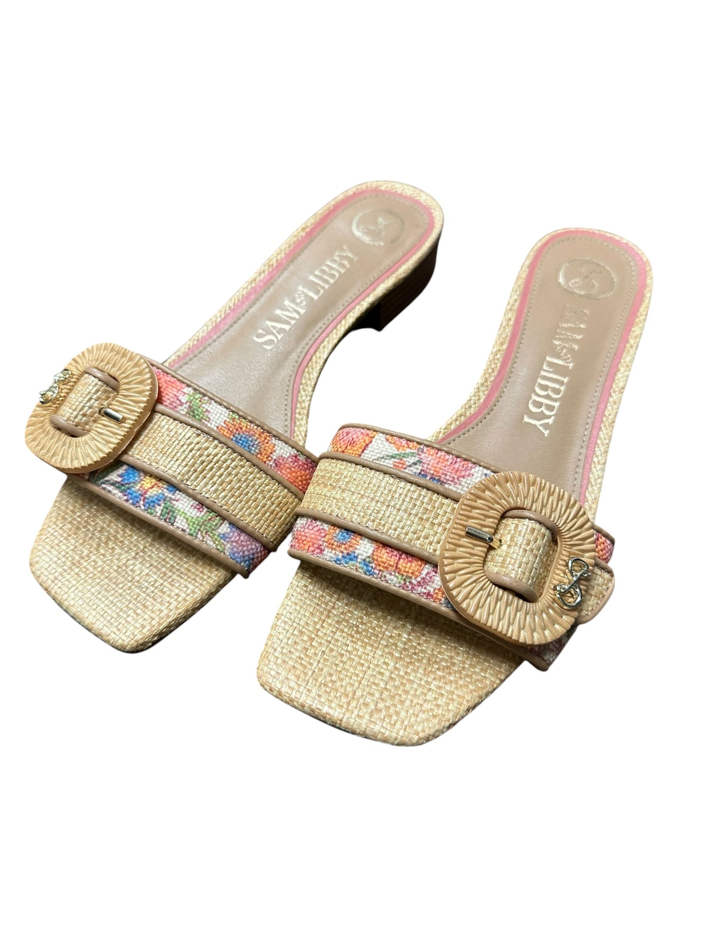 Sandals Flats By Sam And Libby In Floral Print, Size:8.5