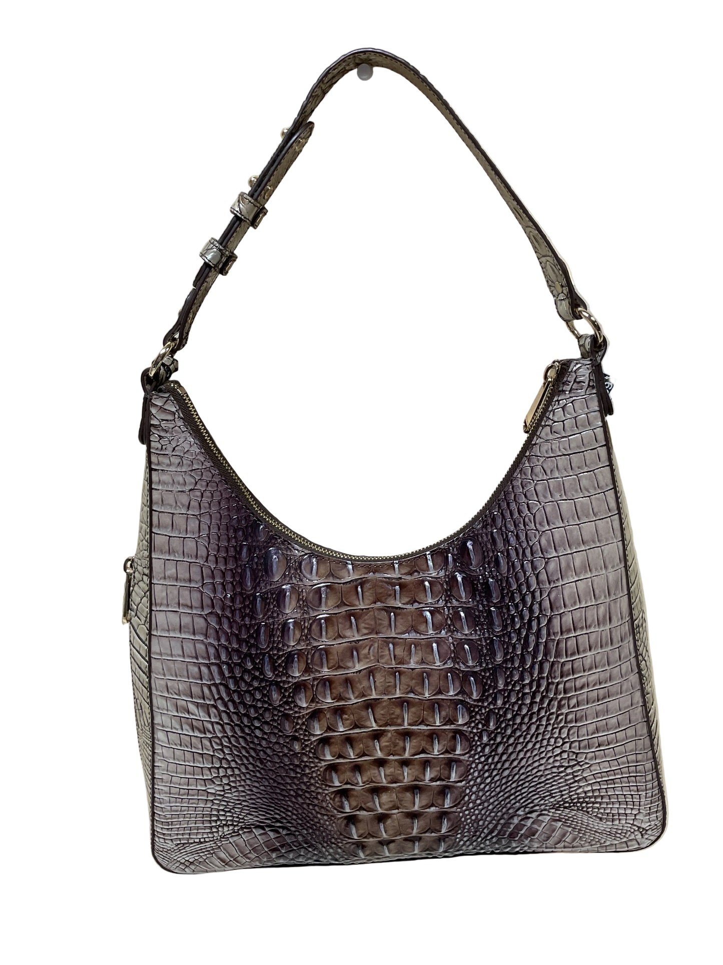 Handbag Designer By Brahmin In Brown & Cream, Size:Large