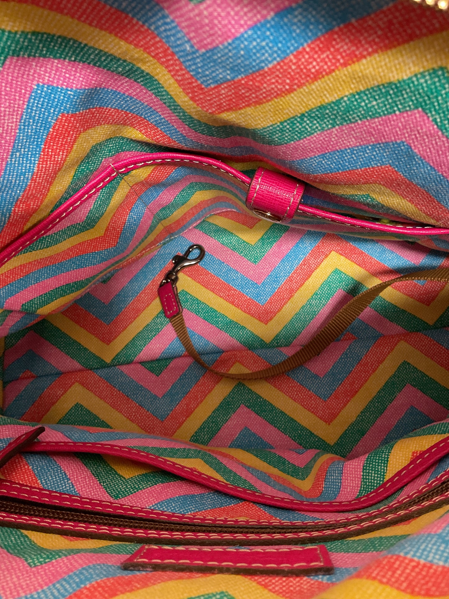 Handbag Designer By Dooney And Bourke In Brown & Purple, Size:Large