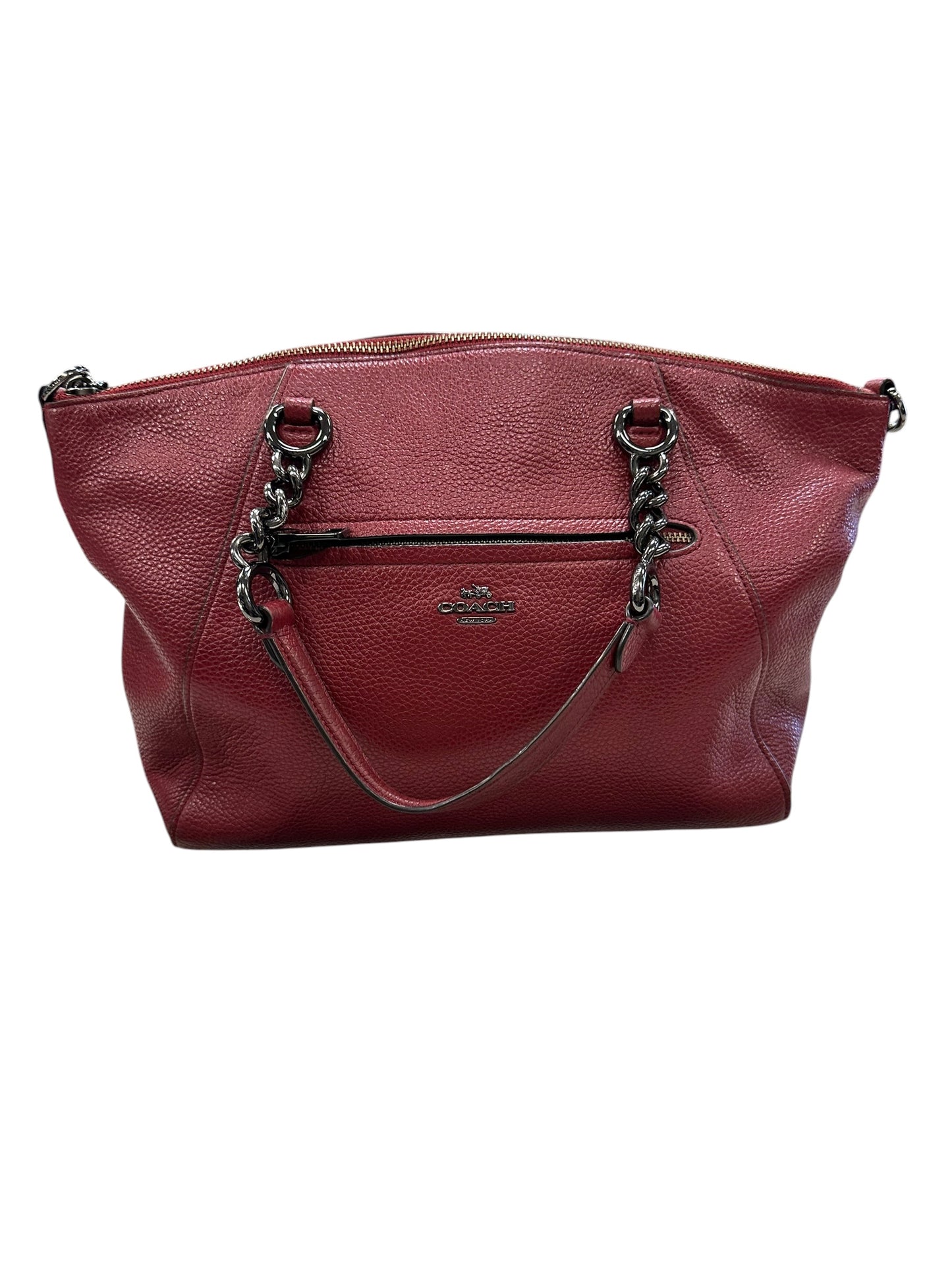Handbag Designer By Coach In Red, Size:Medium