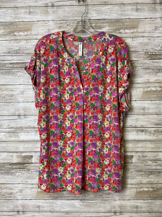 Top Ss By Clothes Mentor In Floral Print, Size:2X