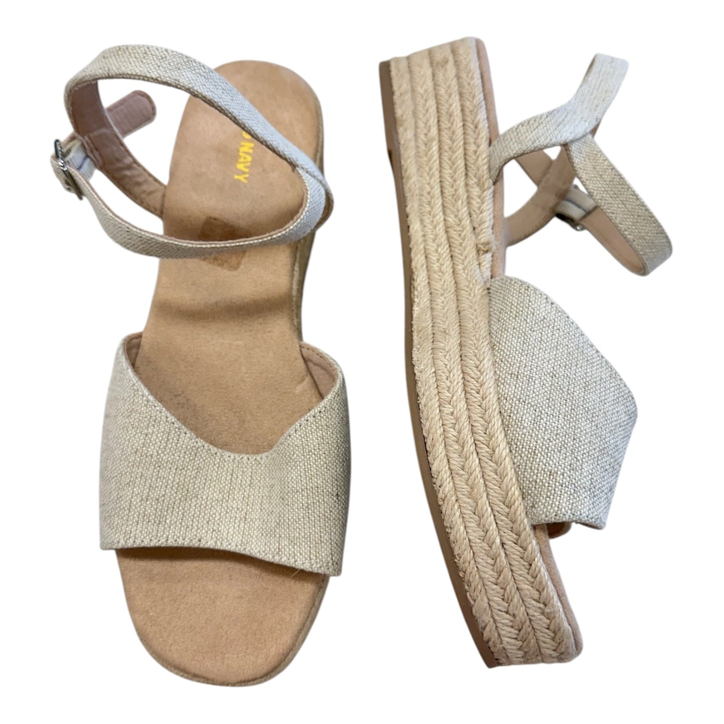 Sandals Heels Wedge By Old Navy In Tan, Size:10