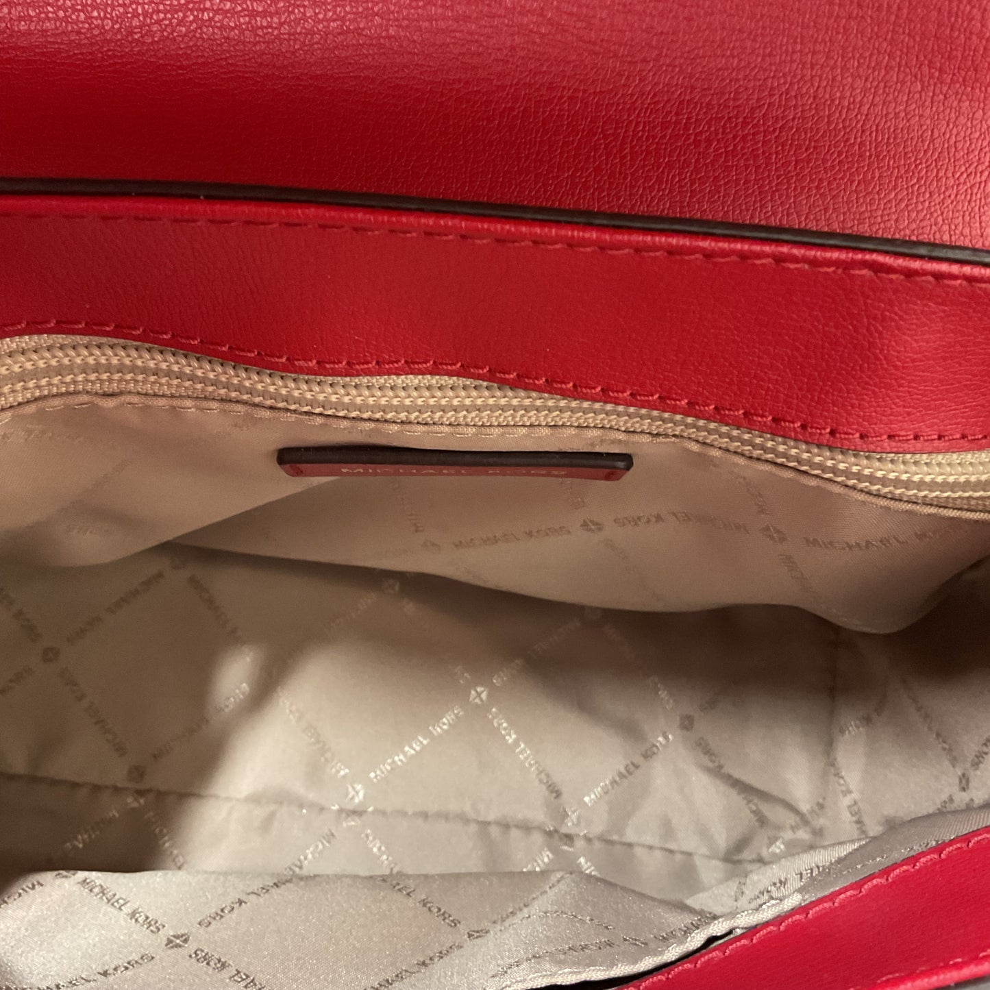 Handbag Designer By Michael Kors In Red, Size:Medium