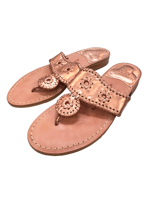 Sandals Flats By Jack Rogers In Rose Gold, Size:8