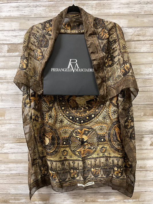 Scarf Square By Cma In Brown & Gold