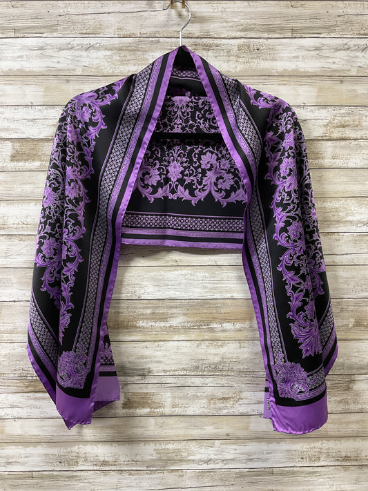 Scarf Luxury Designer By Versace In Black & Purple