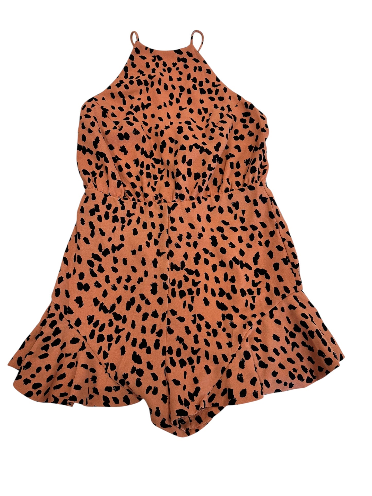 Romper By She + Sky In Black & Tan, Size:S