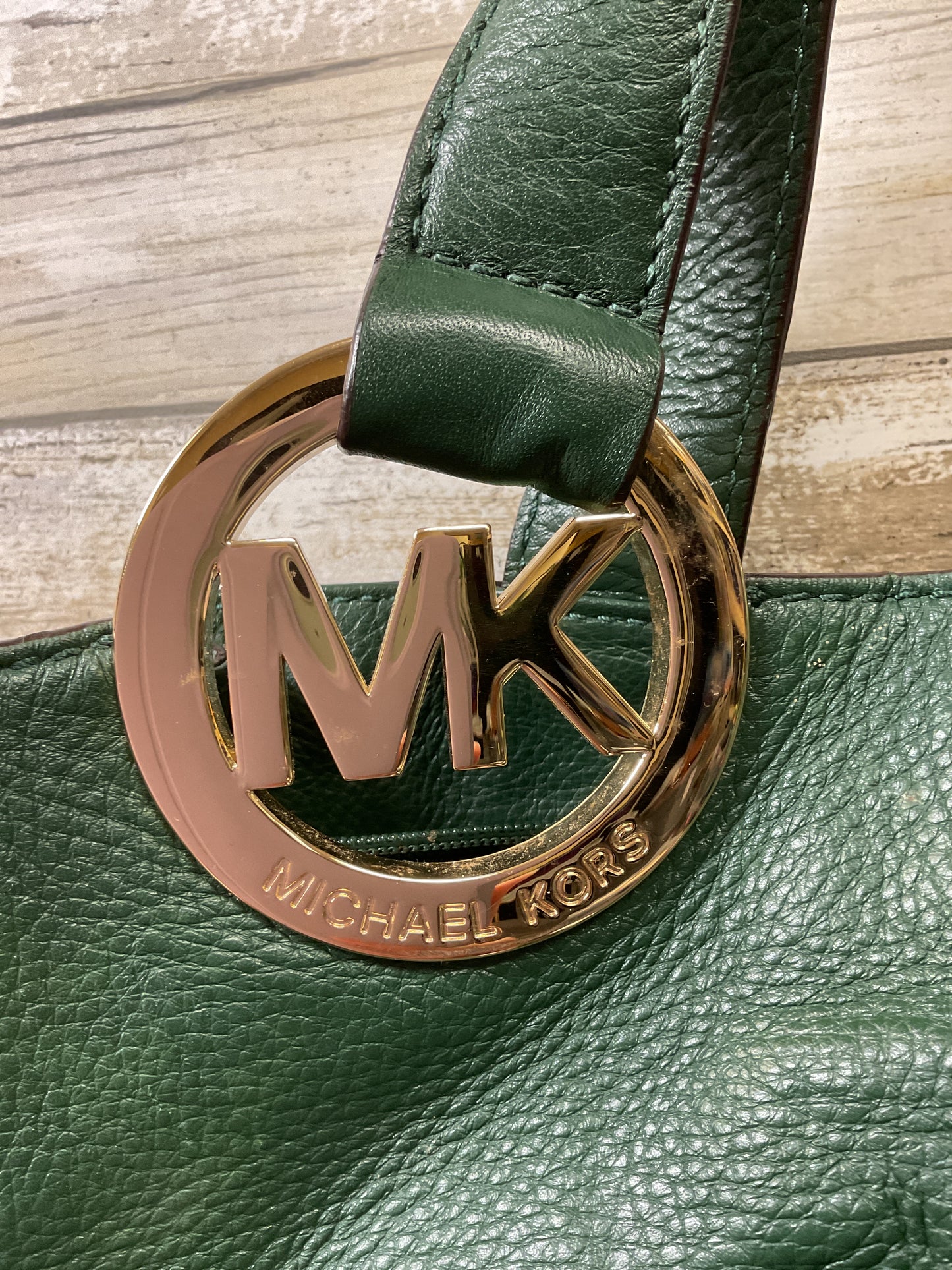 Handbag Designer By Michael Kors In Green, Size:Medium