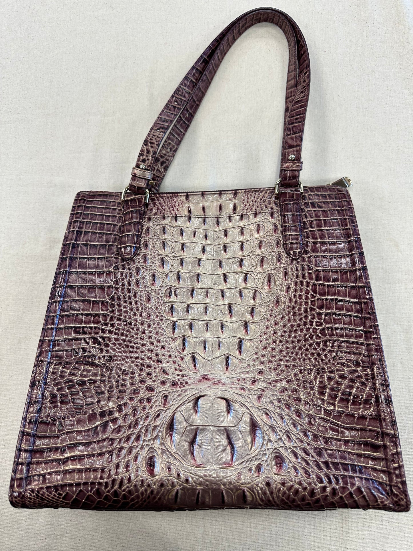 Handbag Designer By Brahmin In Gold & Purple, Size:Large