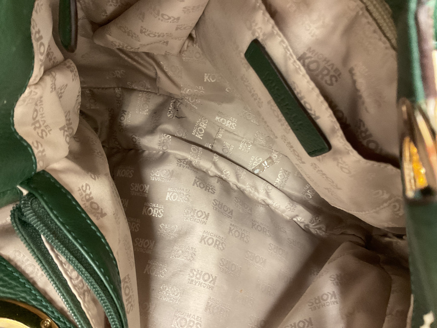 Handbag Designer By Michael Kors In Green, Size:Medium