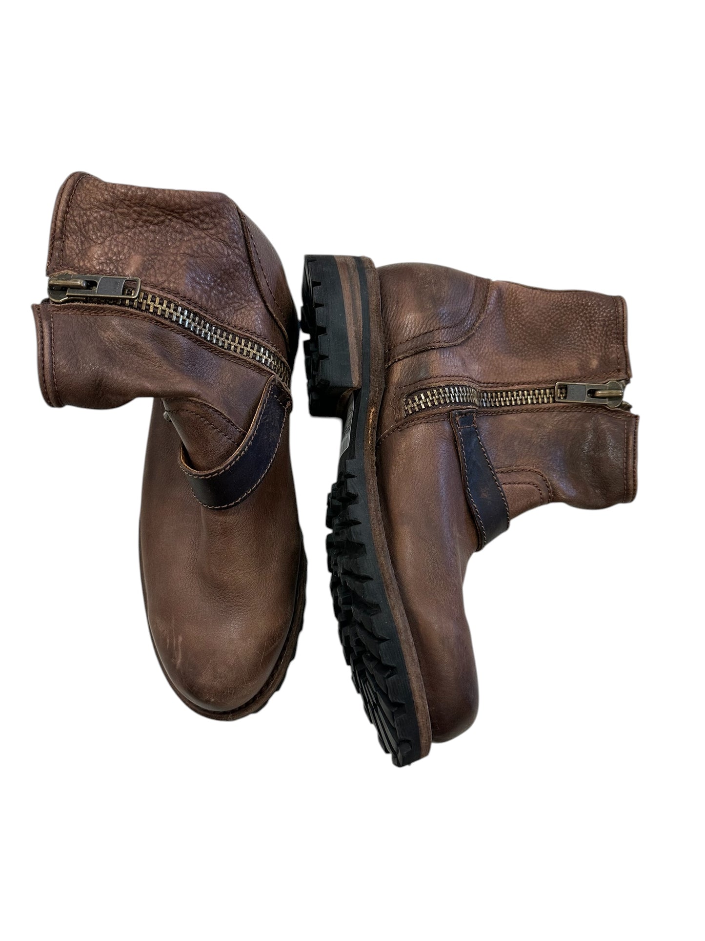 Boots Ankle Heels By Freebird In Brown, Size:9