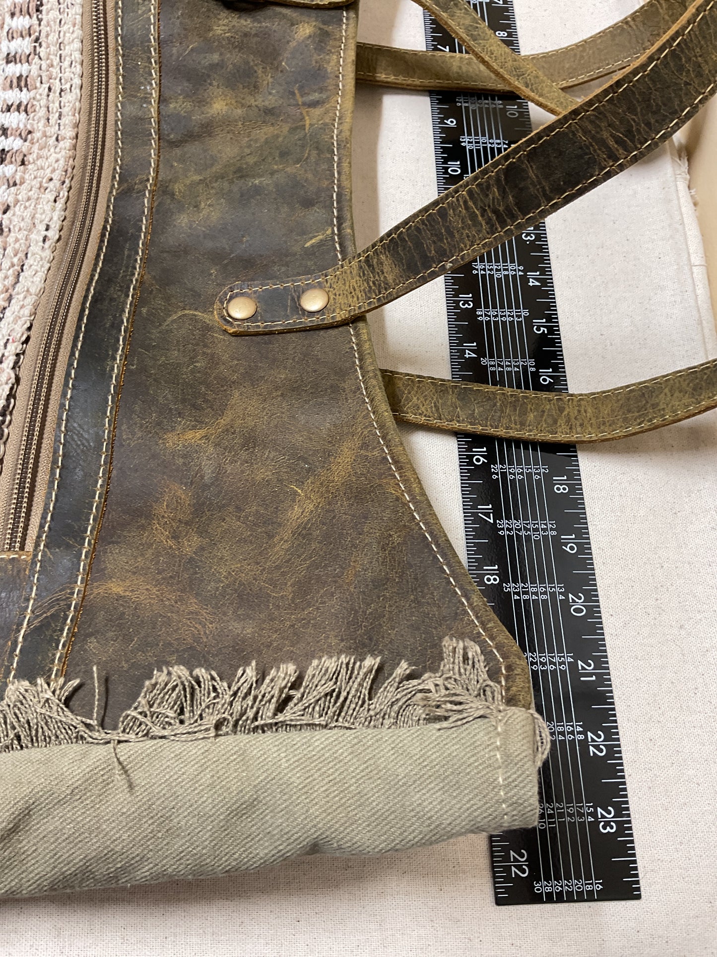 Tote By Myra In Brown & Cream, Size:Large