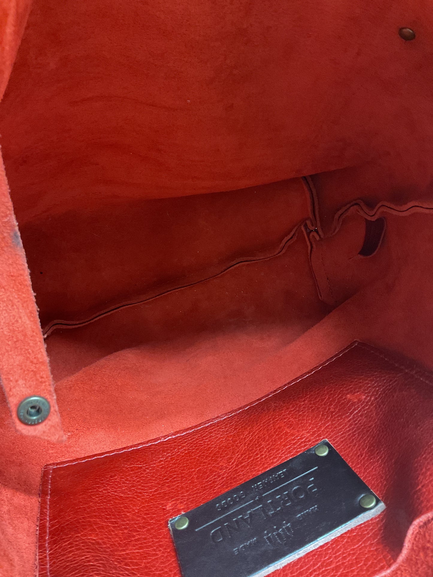 Handbag Leather By Portland Leather In Red, Size:Large
