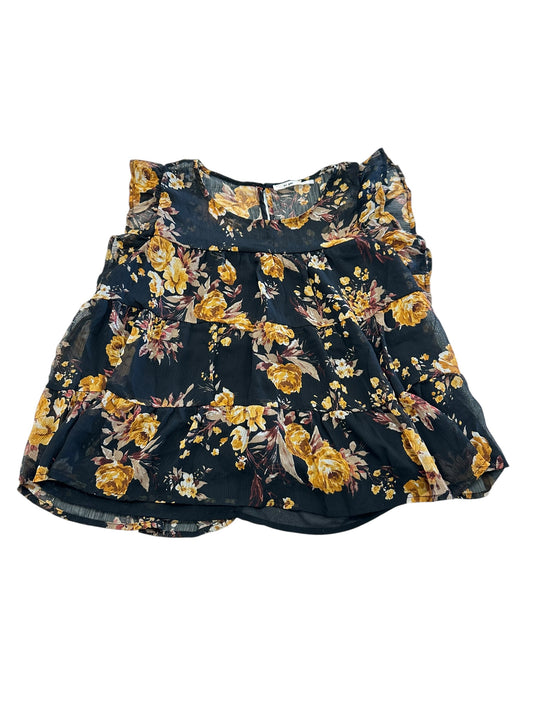 Top Sleeveless By Mi Ami In Black & Yellow, Size:L