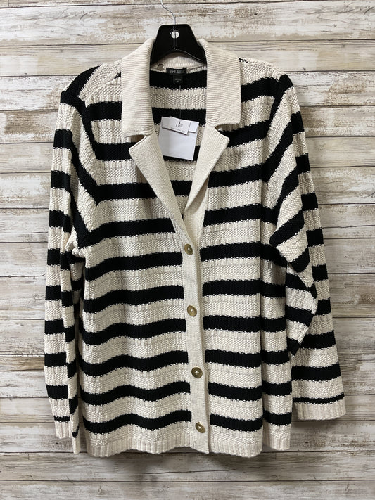 Sweater Cardigan By J. Jill In Black & White, Size:Xl