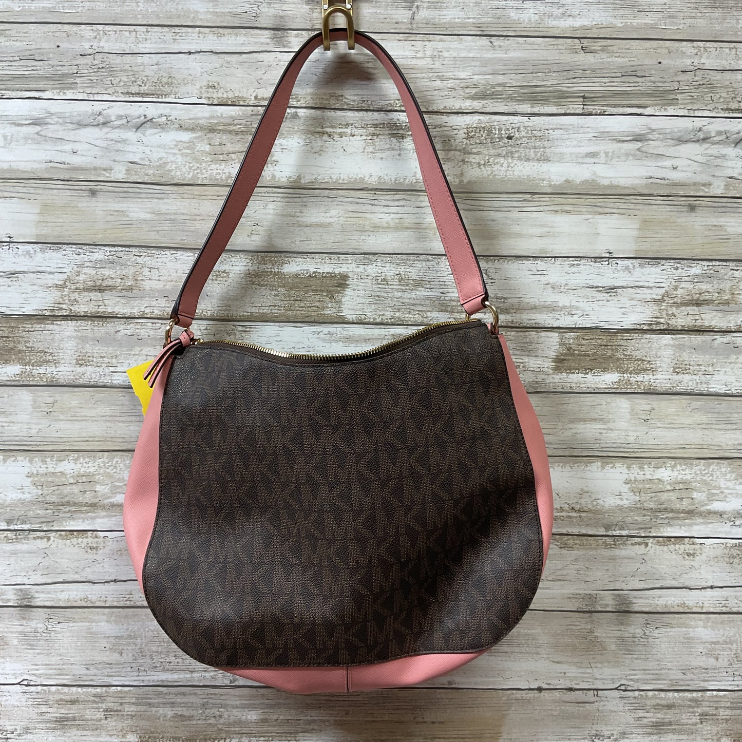 Handbag Designer By Michael Kors In Brown & Pink, Size:Large