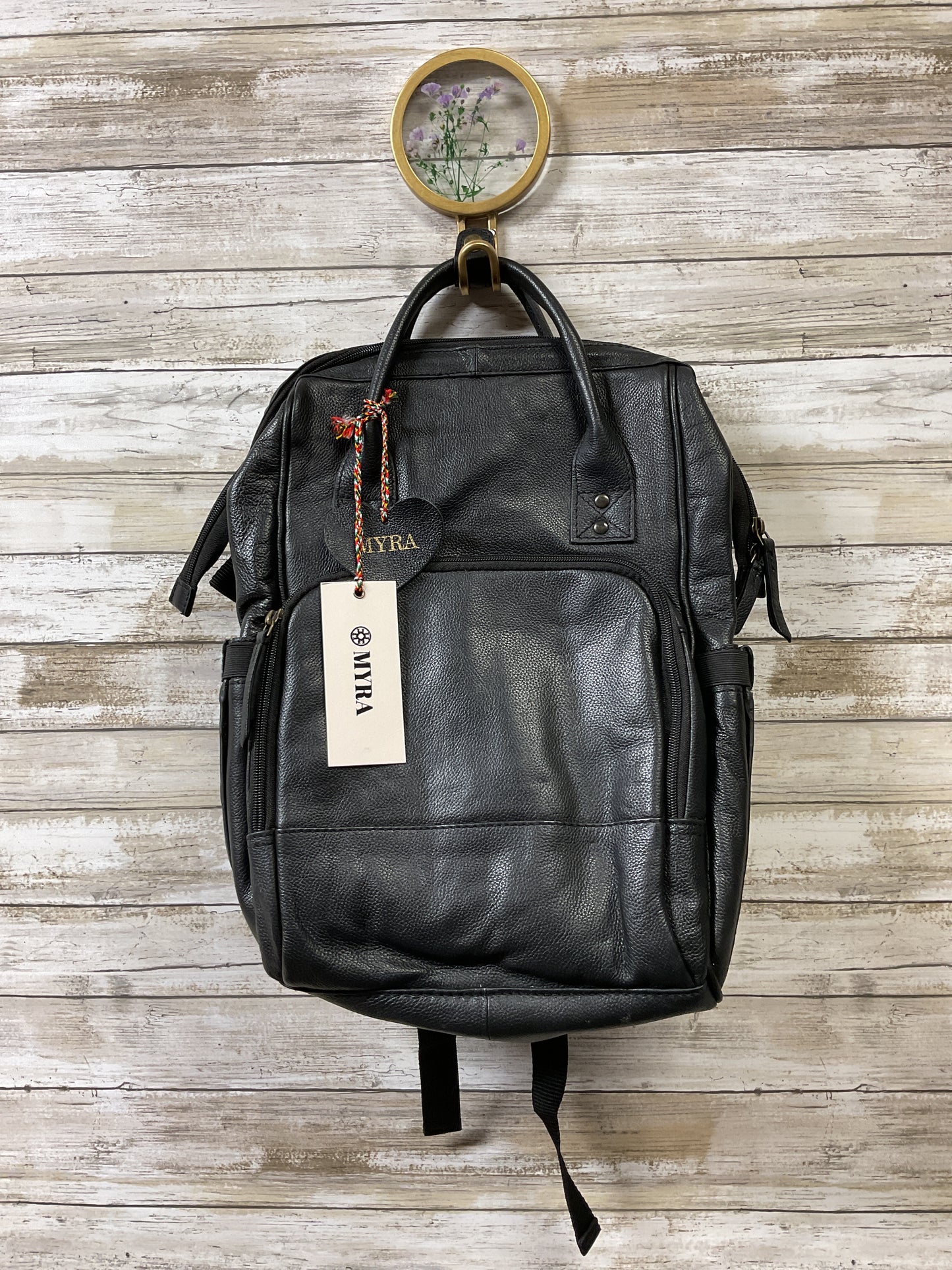 Backpack Leather By Myra In Black, Size:Large