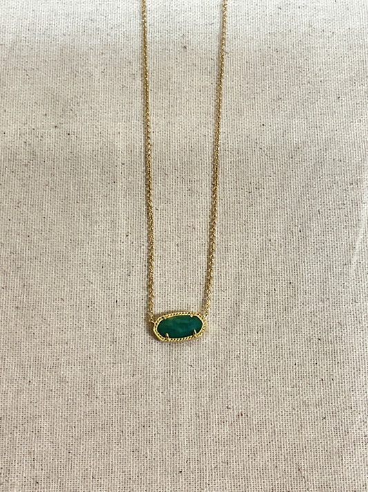 Necklace Pendant By Kendra Scott In Gold & Green