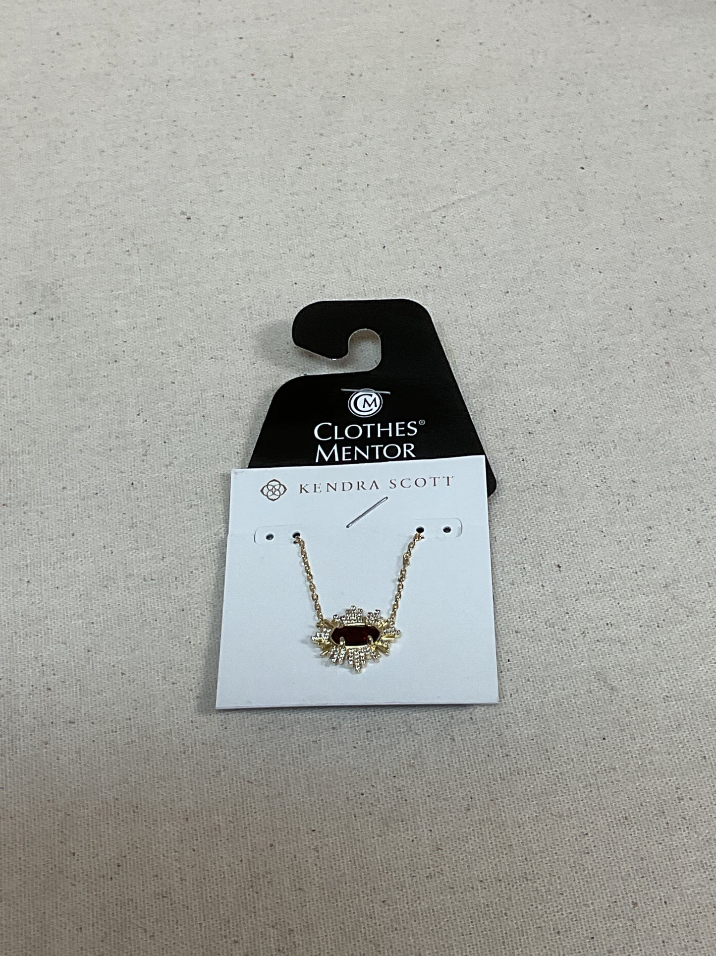 Necklace Pendant By Kendra Scott In Gold & Red