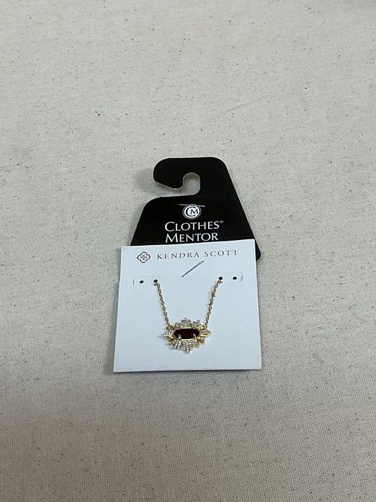 Necklace Pendant By Kendra Scott In Gold & Red