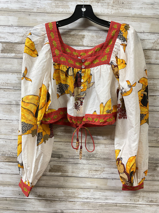 Top Ls By Farm Rio In Cream & Yellow, Size:X