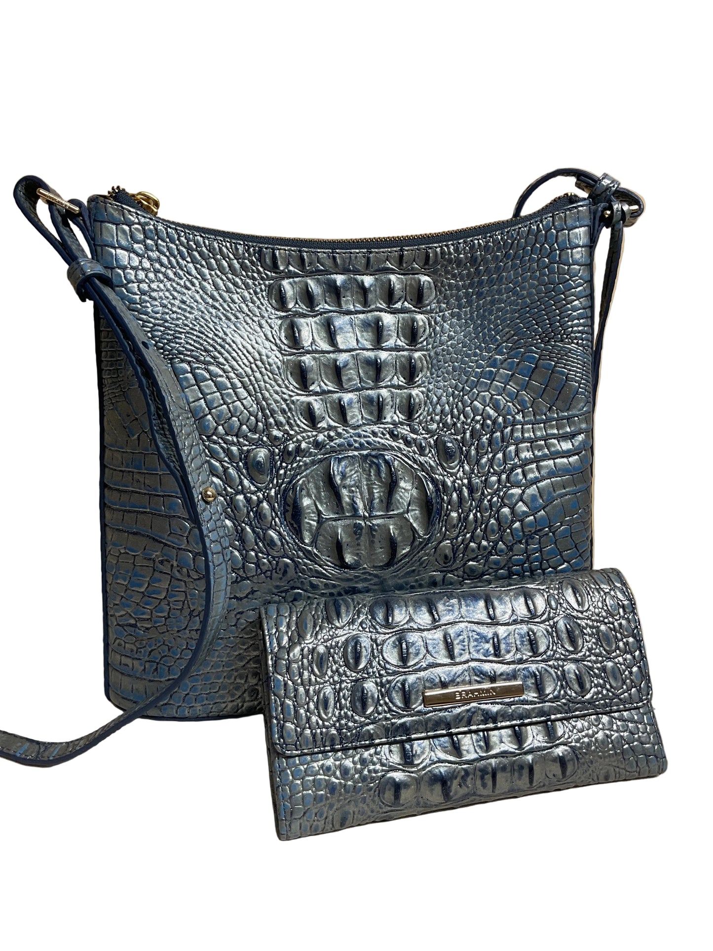 Handbag Designer By Brahmin In Blue, Size:Medium
