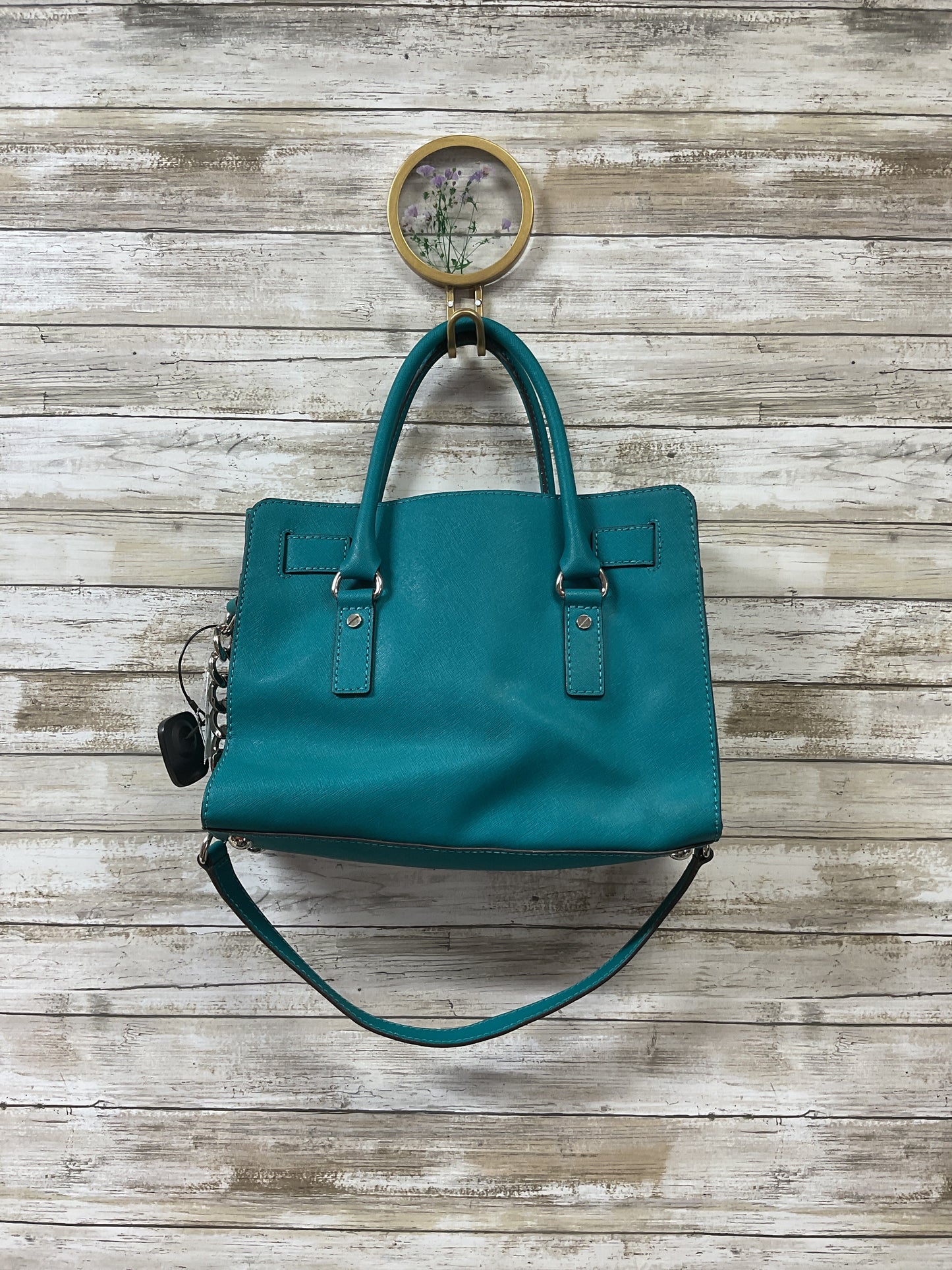 Handbag Leather By Michael By Michael Kors In Green, Size:Medium