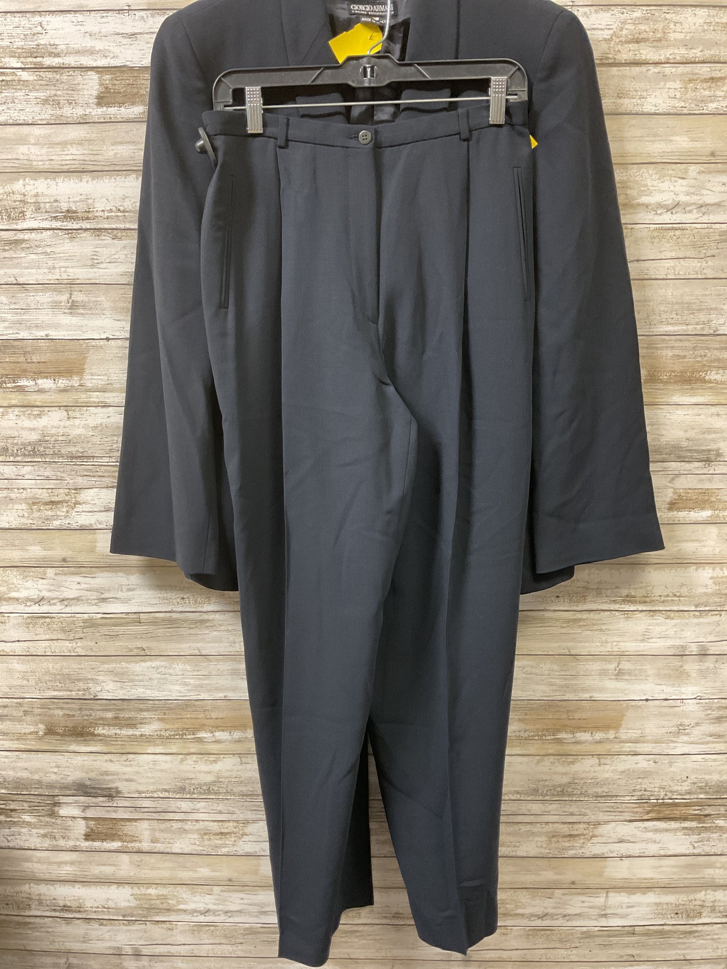 Blazer Luxury Designer By Giorgio Armani In Black, Size:12