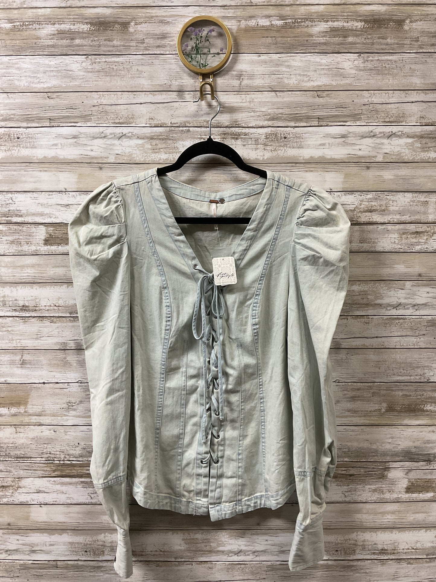 Blouse Ls By Free People In Blue, Size:M