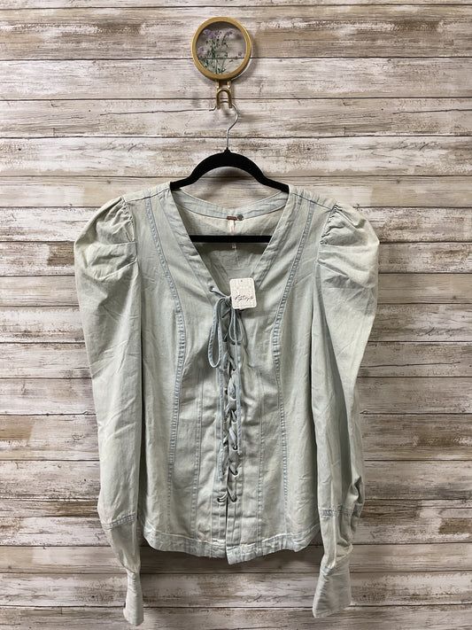 Blouse Ls By Free People In Blue, Size:M