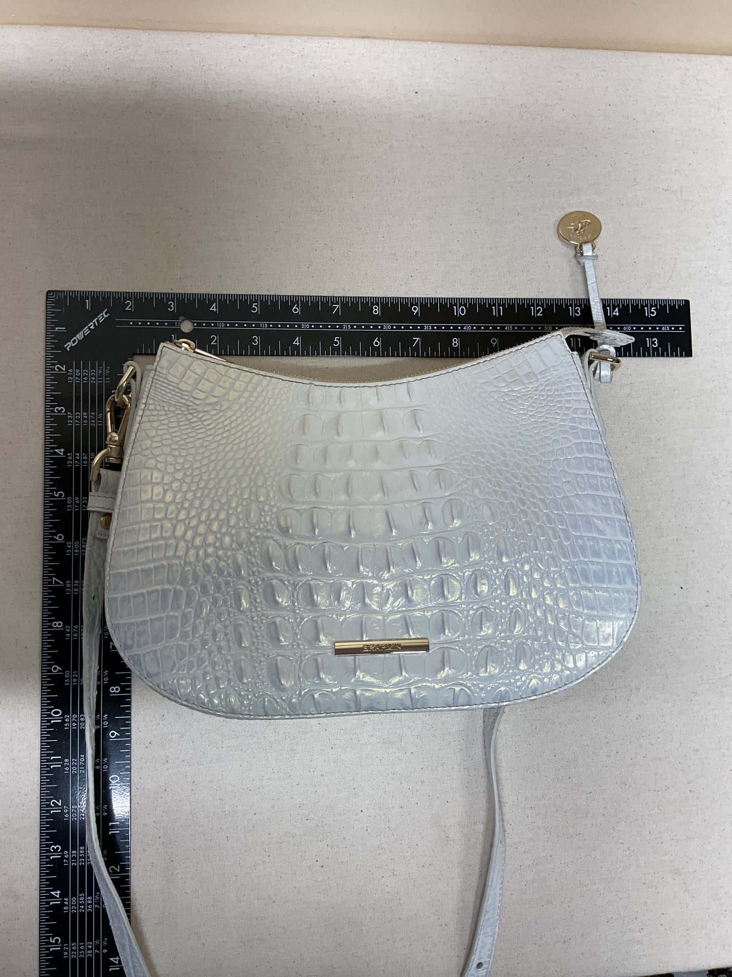Crossbody Designer By Brahmin In White, Size:Medium
