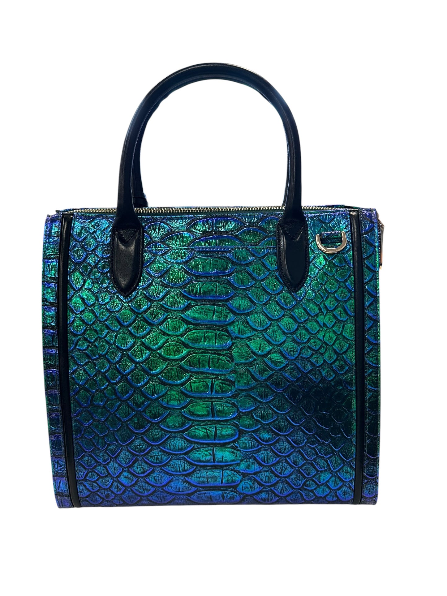 Handbag Designer By Brahmin In Blue & Green, Size:Large