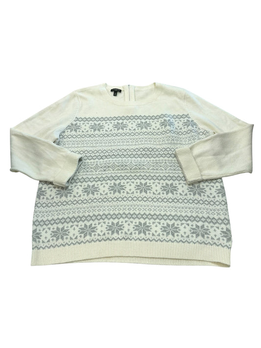 Sweater By Talbots In Grey & White, Size:Xl