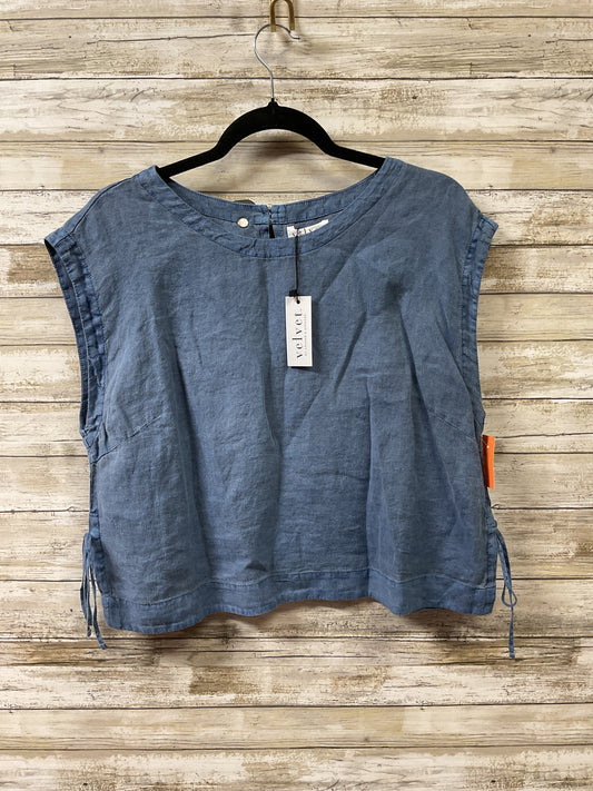 Top Sleeveless By Velvet By Graham & Spencer In Blue Denim, Size:L