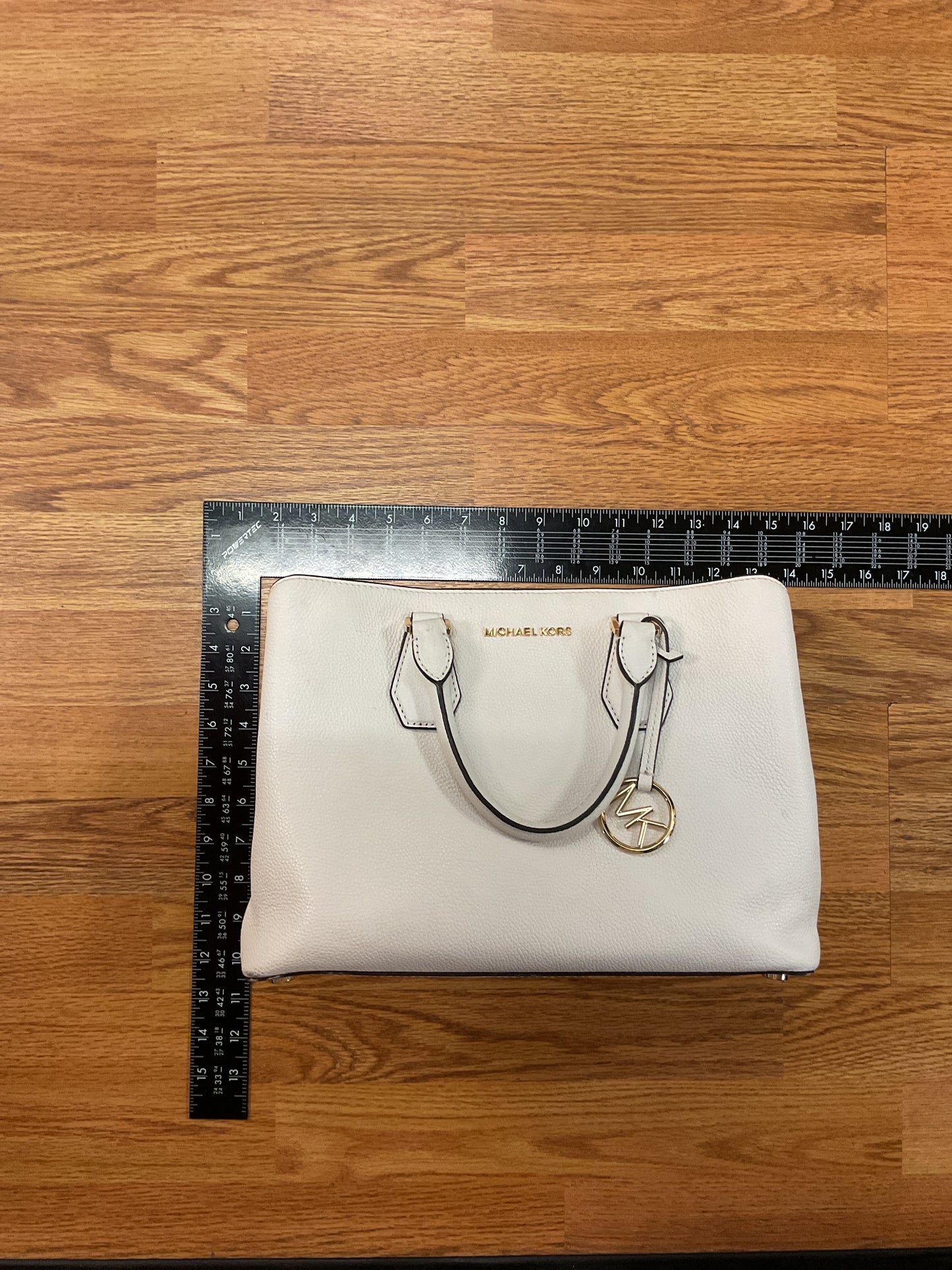 Handbag Designer By Michael Kors In White, Size:Medium