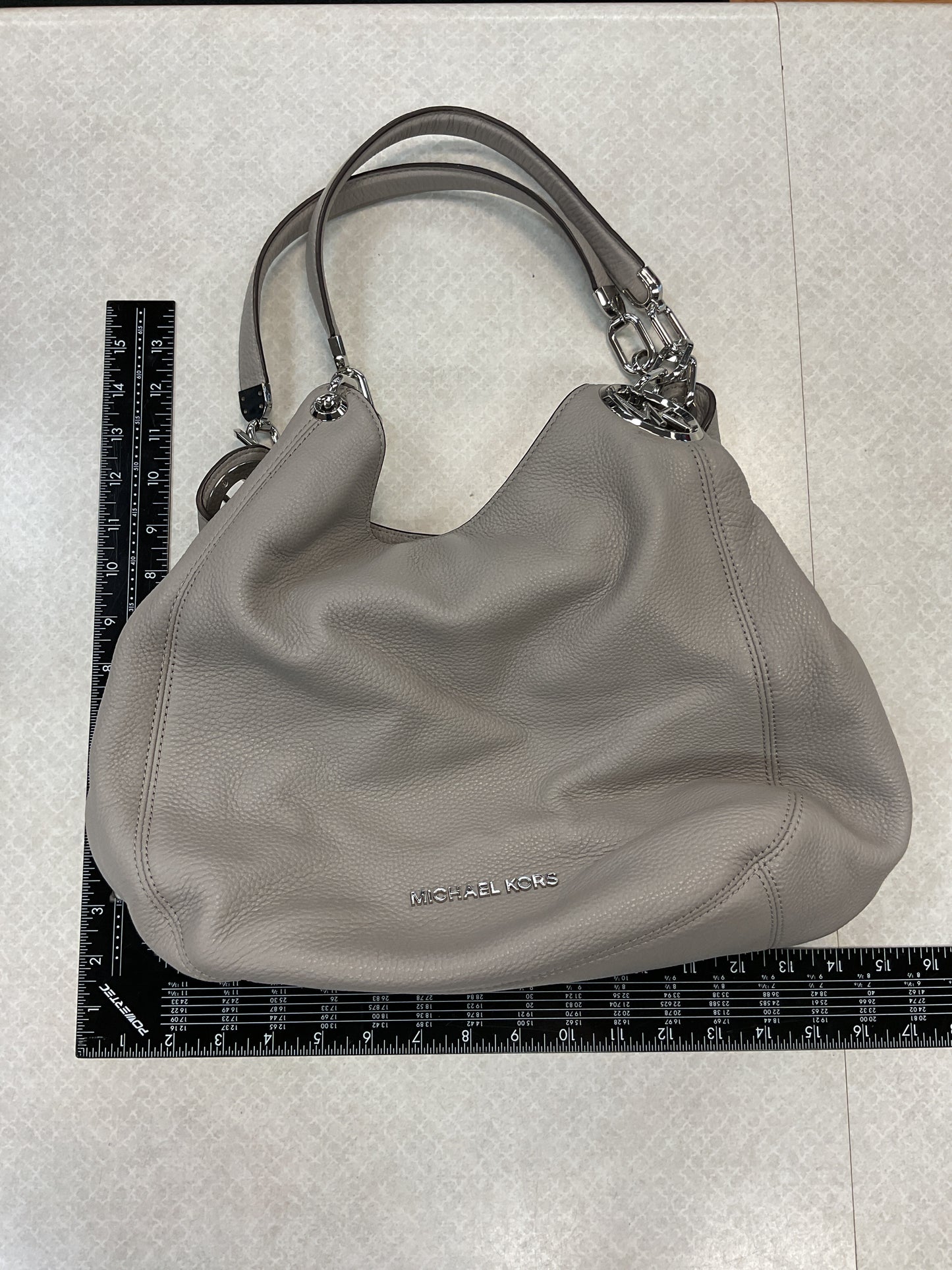 Handbag Designer By Michael Kors In Grey, Size:Medium