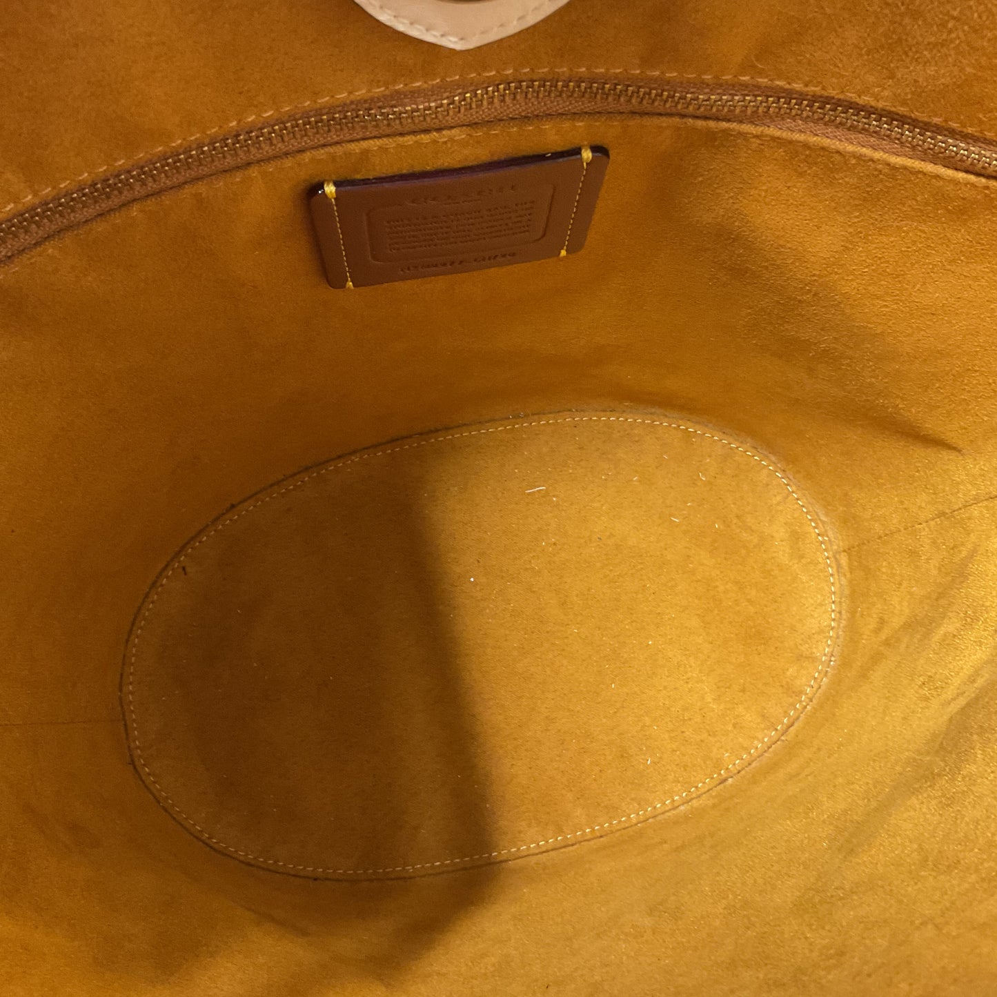 Handbag Designer By Coach In Cream, Size:Medium