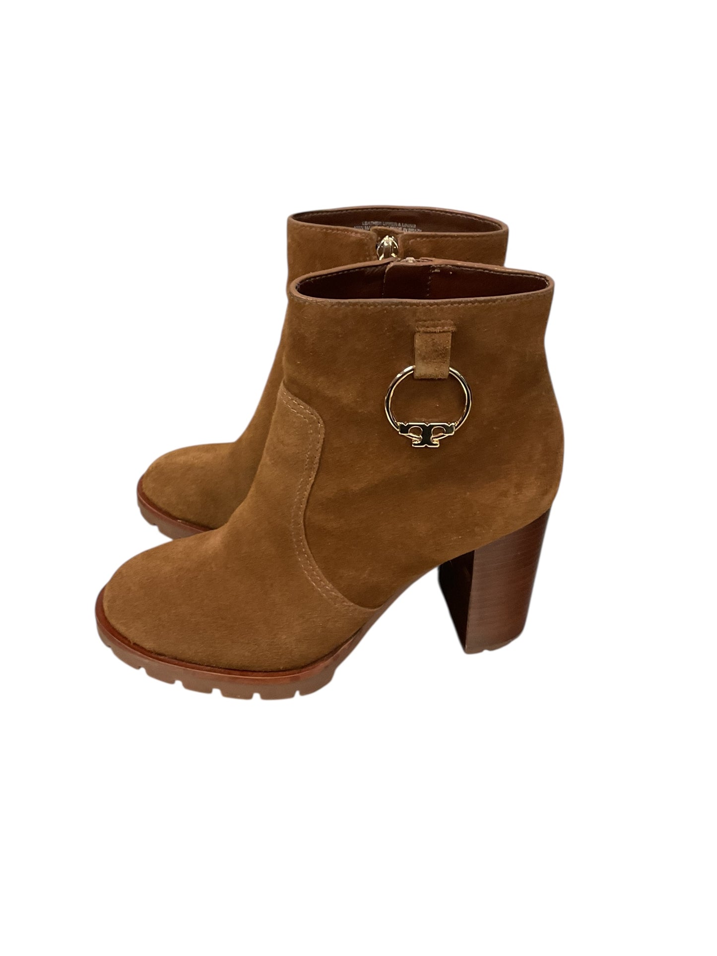Boots Designer By Tory Burch In Brown, Size:7