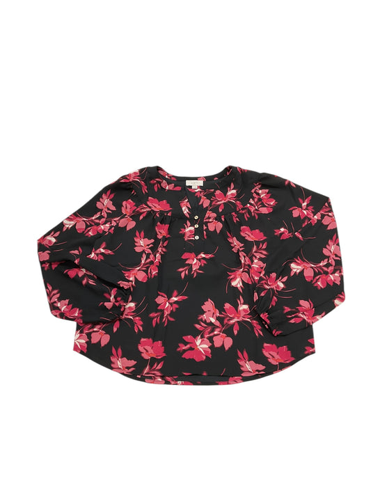 Top Ls By Loft In Black & Pink, Size:M