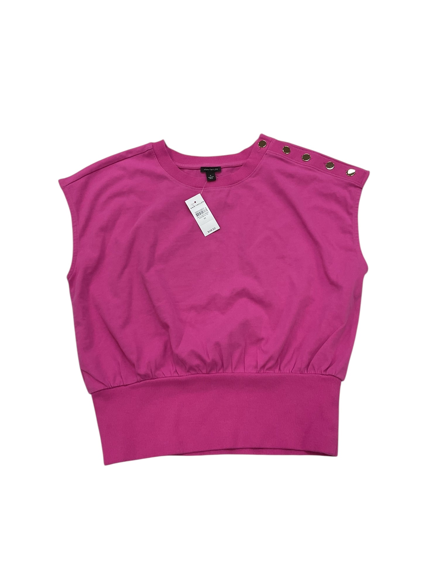 Top Sleeveless By Ann Taylor In Pink, Size:M