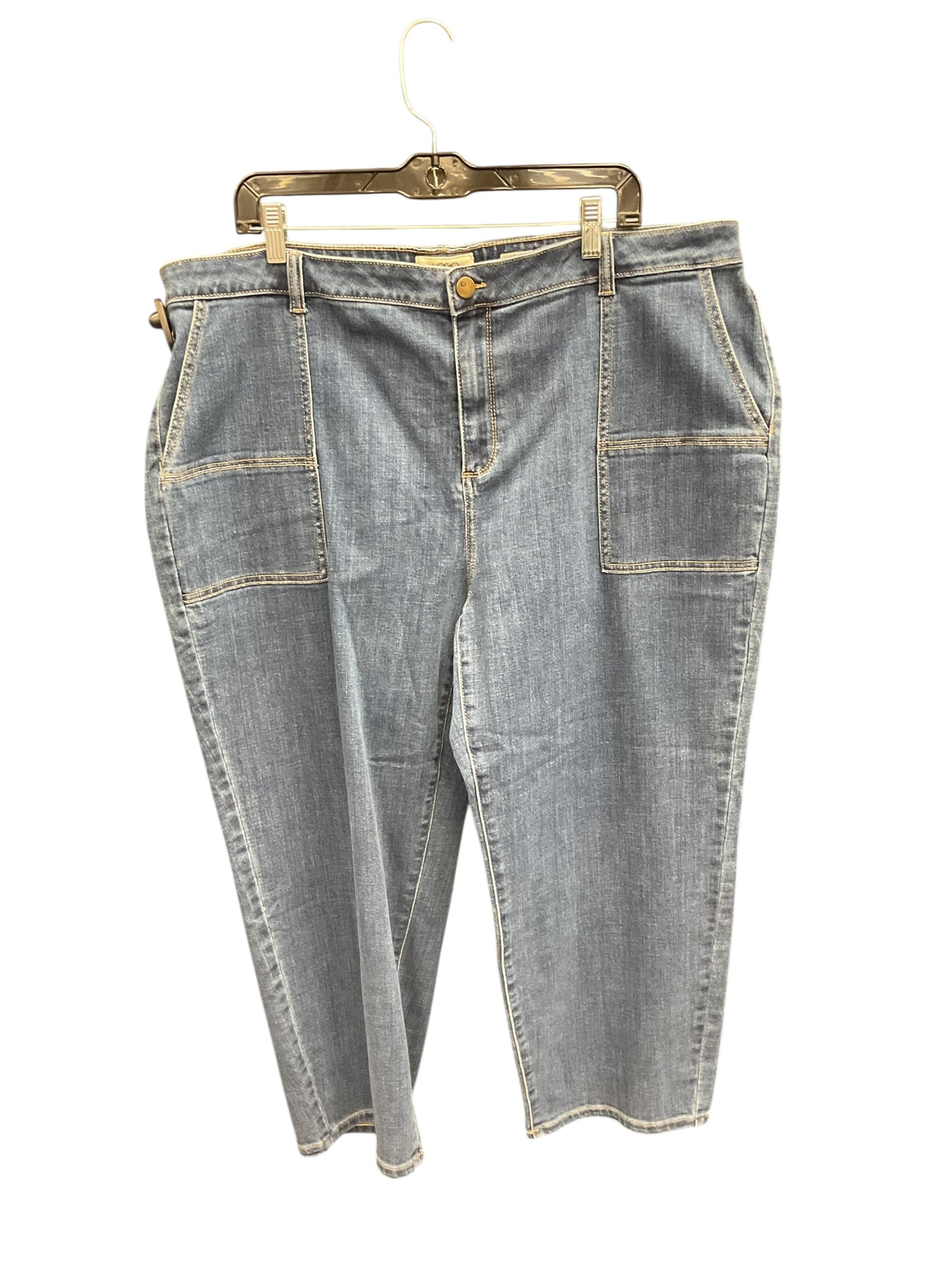 Jeans Boyfriend By Logo In Blue Denim, Size:22