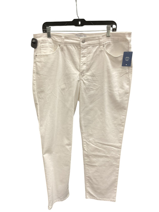 Jeans Straight By Crown And Ivy In White Denim, Size:16