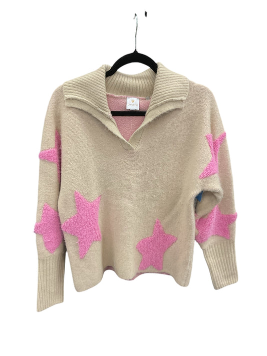 Sweater By J.Marie In Pink & Tan, Size:S