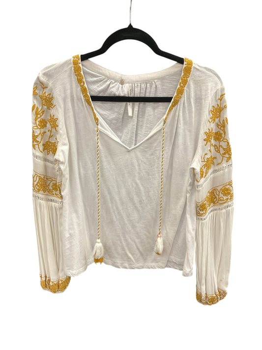 Top Ls By Anthropologie In White & Yellow, Size:Xs