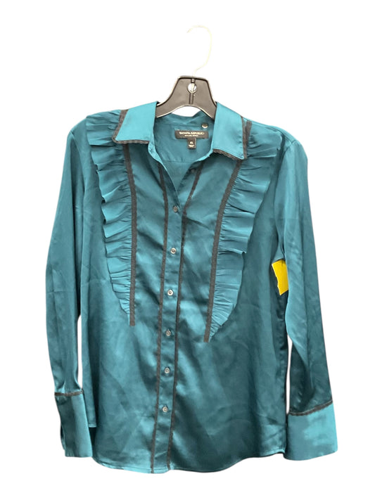 Blouse Ls By Banana Republic In Teal, Size:Xs