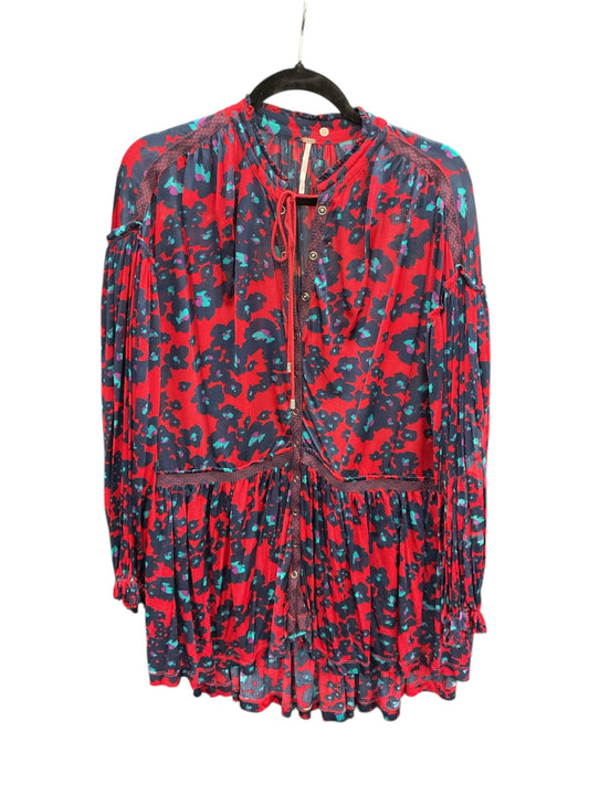 Tunic Ls By Free People In Blue & Red, Size:Xs
